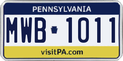 PA license plate MWB1011