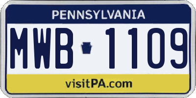 PA license plate MWB1109