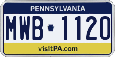 PA license plate MWB1120