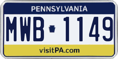 PA license plate MWB1149