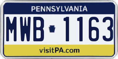 PA license plate MWB1163
