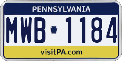 PA license plate MWB1184