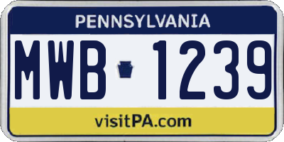 PA license plate MWB1239