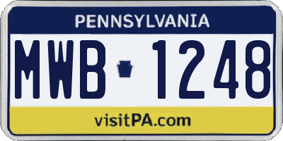 PA license plate MWB1248
