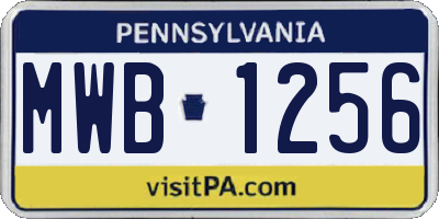 PA license plate MWB1256