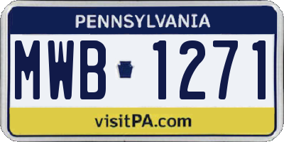 PA license plate MWB1271