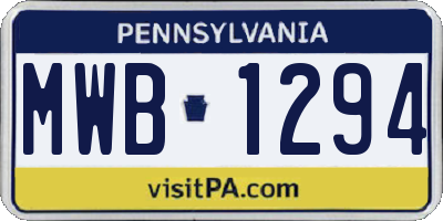 PA license plate MWB1294