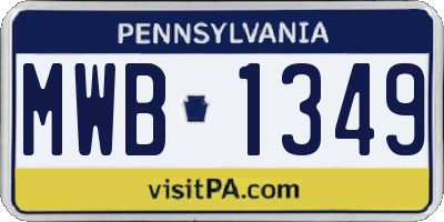 PA license plate MWB1349