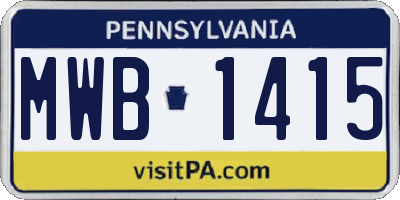PA license plate MWB1415