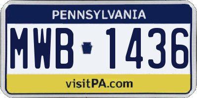 PA license plate MWB1436