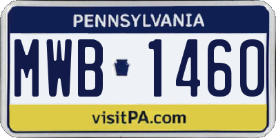 PA license plate MWB1460