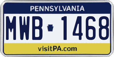 PA license plate MWB1468
