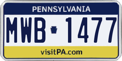 PA license plate MWB1477