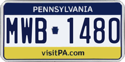PA license plate MWB1480