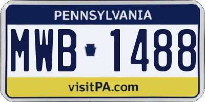 PA license plate MWB1488