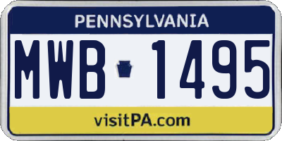 PA license plate MWB1495