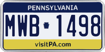 PA license plate MWB1498