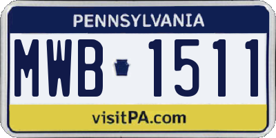 PA license plate MWB1511