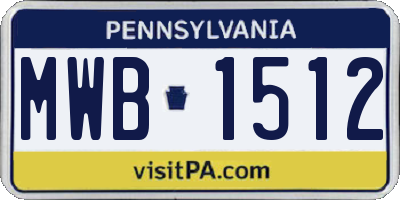 PA license plate MWB1512