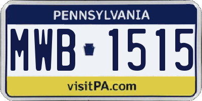 PA license plate MWB1515