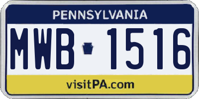 PA license plate MWB1516