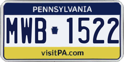 PA license plate MWB1522