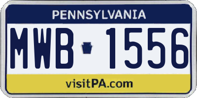 PA license plate MWB1556
