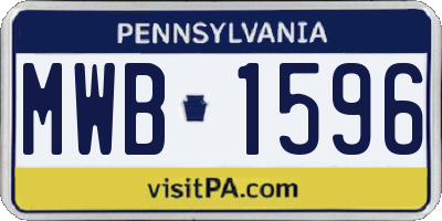 PA license plate MWB1596