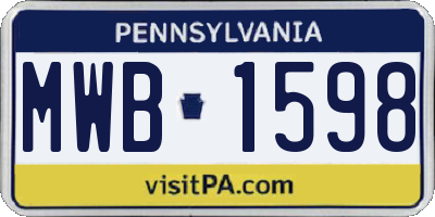 PA license plate MWB1598