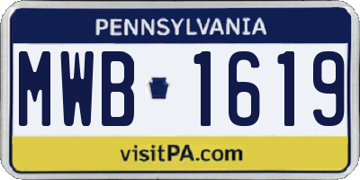 PA license plate MWB1619