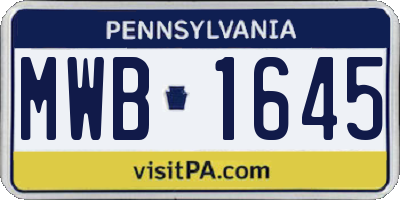 PA license plate MWB1645
