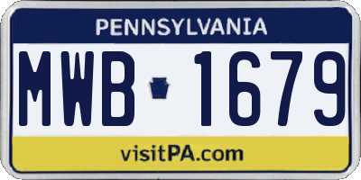PA license plate MWB1679