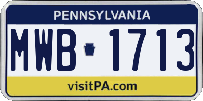 PA license plate MWB1713