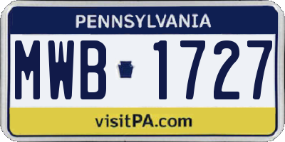 PA license plate MWB1727