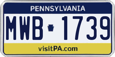 PA license plate MWB1739
