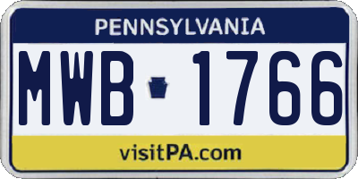 PA license plate MWB1766
