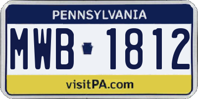 PA license plate MWB1812