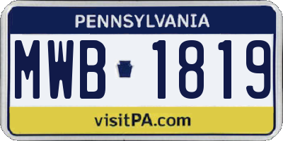 PA license plate MWB1819