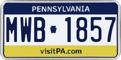 PA license plate MWB1857