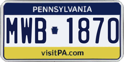 PA license plate MWB1870