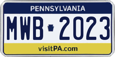 PA license plate MWB2023
