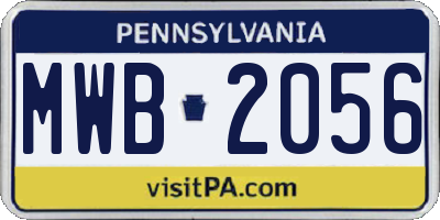 PA license plate MWB2056