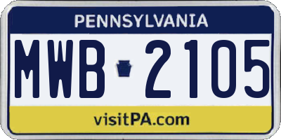 PA license plate MWB2105