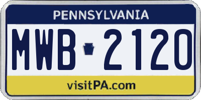 PA license plate MWB2120