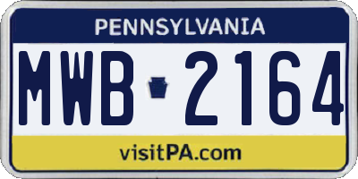 PA license plate MWB2164