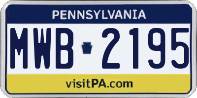 PA license plate MWB2195