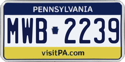 PA license plate MWB2239
