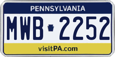 PA license plate MWB2252