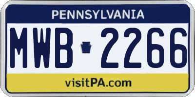PA license plate MWB2266