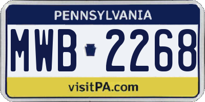 PA license plate MWB2268